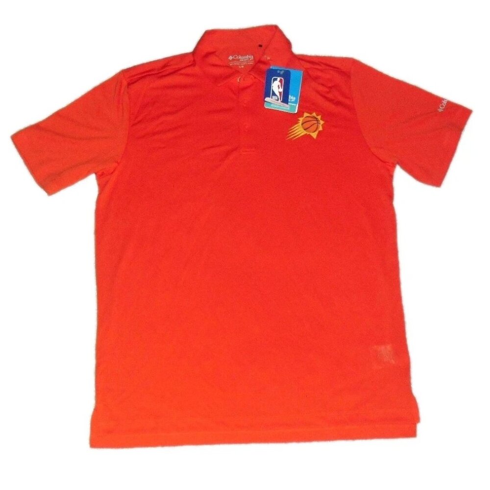 Phoenix Suns Columbia Brand Mens Orange Polo shirt sz. Large New Tags Nba